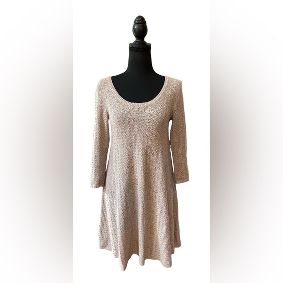 American Eagle Outfitters: Cream Tan Knit Dress - Picture 1 of 17